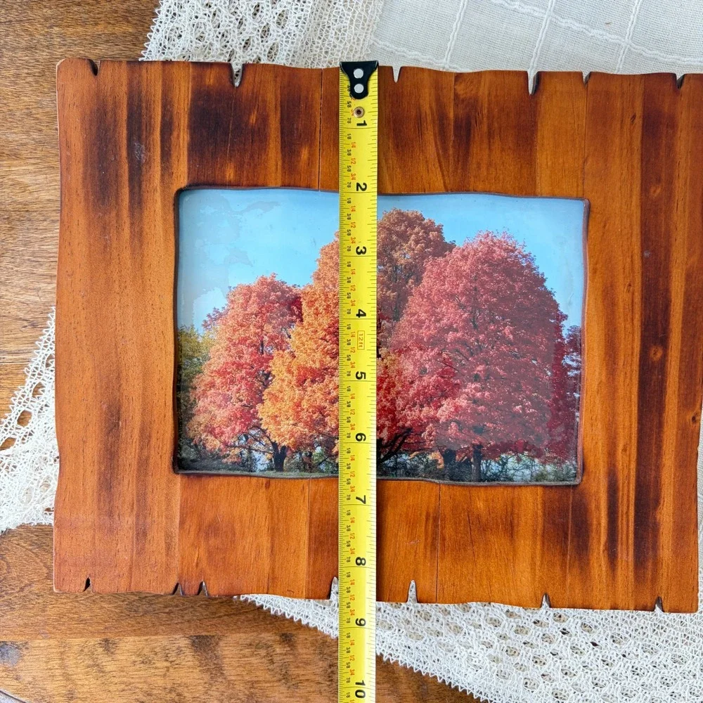 Rustic Live Edge Wood Picture Frame 5x7 Tabletop Wall Mount Cabin Decor Brown